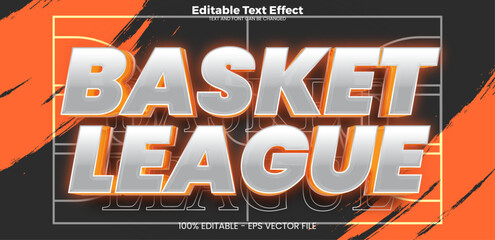 Basket League editable text effect in modern trend style