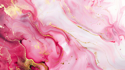 Pink Abstract petals marble stone liquid fluid painting texture luxury background blossom flower swirls gold