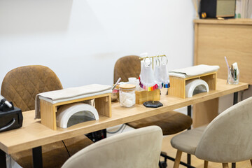 Professional beauty salon for nails manicure treatments. Hygiene and care in beauty industry.