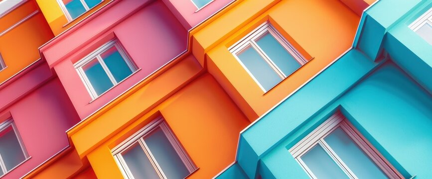 Abstract Color Isometric Perspectives Bold, HD, Background Wallpaper, Desktop Wallpaper