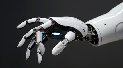 Industrial robotic arm with complex mechanics.