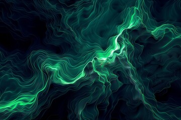 Obraz premium An abstract pattern of soft waves in shades of blue and green. Generative AI