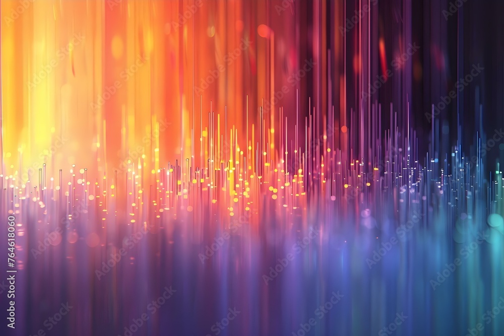 Poster visual representation of sound waves through vibrant colors: a harmonious and dynamic experience. co