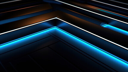 Dark background with lines and spotlights,