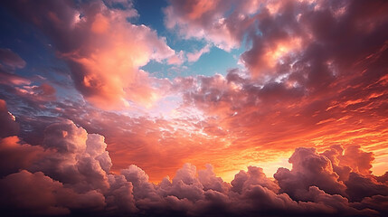 vibrant sunset cloudscape - obrazy, fototapety, plakaty