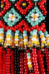Close-up of necklace made of colorful beads. - 764619806