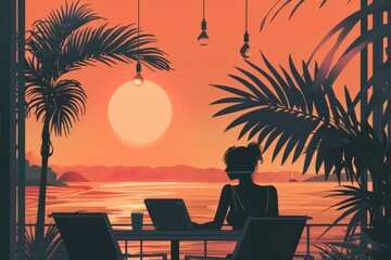Work and Wander: Achieving Seamless Travel Operations and Productive Remote Work in Top Digital Nomad Spots Globally - obrazy, fototapety, plakaty