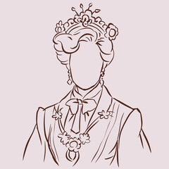 woman in a suit vector for card decoration illustration