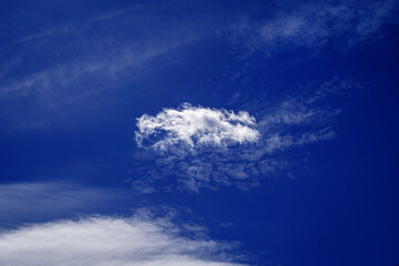 A little cloud in the blue sky.