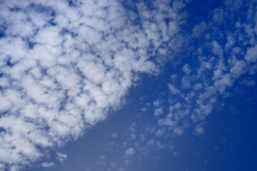 Beautiful fluffy clouds in a blue sky.