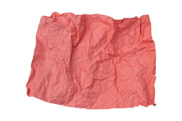 pink crumpled paper isolated on transparent background	