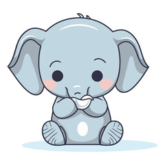Obraz na płótnie Canvas Cute little elephant cartoon of a cute little elephant.