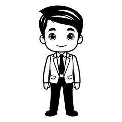 businessman cartoon icon image vector illustration design  black and white color