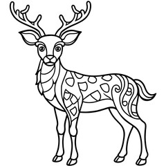 Deer Line Art Vector Illustration