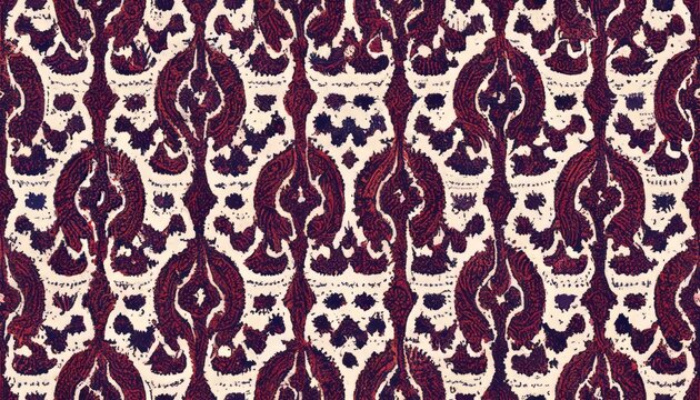 seamless pattern with Coral Reef Lagoon  Burst ikat