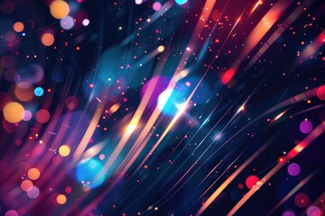 Dynamic fiber optic cables with glowing lights symbolize high-speed data transfer and the connectivity of modern digital communication - AI generated