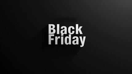 Fototapeta premium A bold Black Friday sign stands out against a sleek black wall, creating a striking contrast and drawing attention to the upcoming shopping event