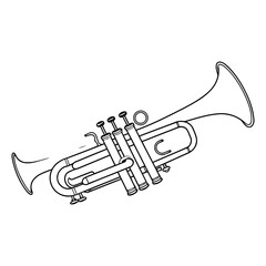 Trumpet icon. Outline illustration of trumpet vector icon for web