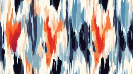seamless pattern with Coral Reef Lagoon  Burst ikat