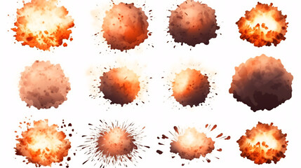 Obraz premium set of fire, explosions