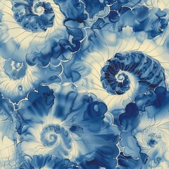 Shinobi spirals decorative pattern, delicate, seamless