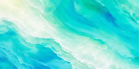 abstract soft blue and green abstract water color ocean wave texture background. Banner Graphic Resource as background for ocean wave and water wave abstract graphics	 - obrazy, fototapety, plakaty