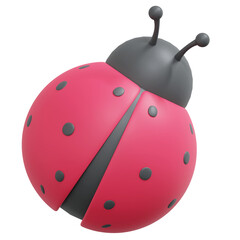 red ladybug spring icon illustration