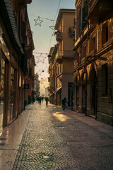 Fototapeta na wymiar A walk along the Verona Shopping Road during early morning