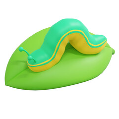 Obraz premium caterpillar on leaves spring icon illustration