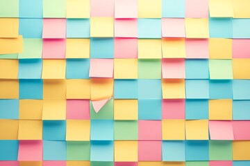 A wall of colorful sticky notes