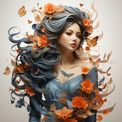 girl with flowers