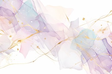 Abstract background with pastel marble pattern and gold lines