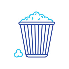 Blue Line Popcorn vector icon