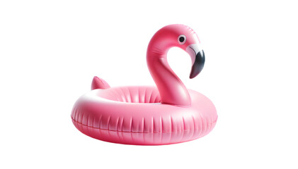 Pink Flamingo Pool Float - On Transparent Background