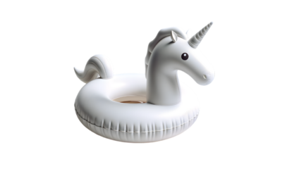 Unicorn Inflatable Pool Float - On Transparent Background