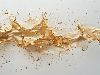 Splash of gold paint on isolated background