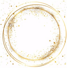 a simple vector illustration of a golden circular frame composed of thin thin film - obrazy, fototapety, plakaty