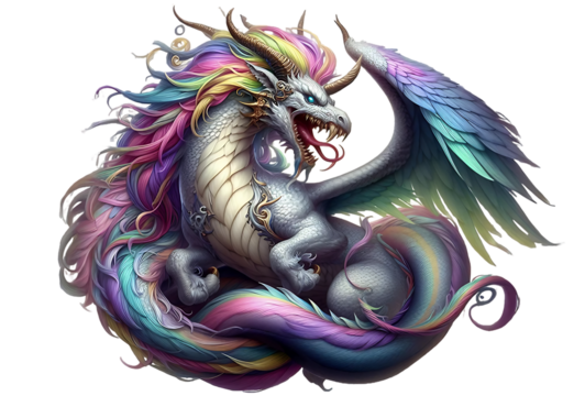 Fantasy creature unicorn isolated on transparent background  - Powered by Adobe