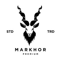 Markhor head animal logo design inspiration