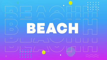 Beach Typography text Word Background