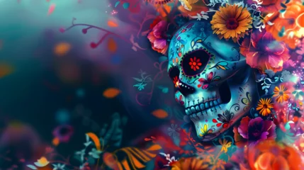 Foto op Canvas Mexican Day of the Dead with copy space.  © Nim