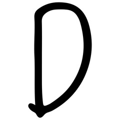 English alphabet D 5 cute, png illustration.