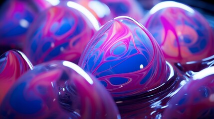 Neon Glow Abstract Glass Sphere Pattern