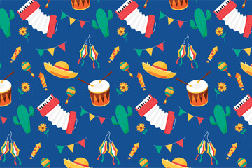 Seamless Pattern Festa Junina Vector Illustration 2