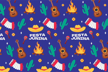 Seamless Pattern Festa Junina Vector Illustration
