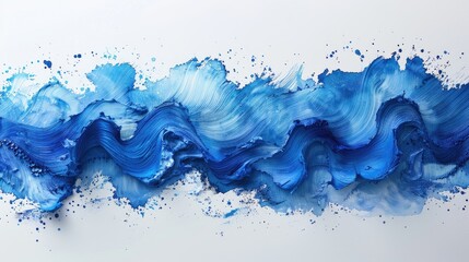 Watercolor images in blue tones painted on a white background for use in various designs. - obrazy, fototapety, plakaty