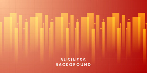 Financial business statistics with bar graph orange background