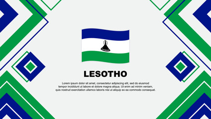 Lesotho Flag Abstract Background Design Template. Lesotho Independence Day Banner Wallpaper Vector Illustration. Lesotho Background