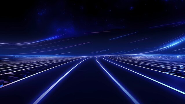 Conceptual background image of high-speed transmission of blue technology information