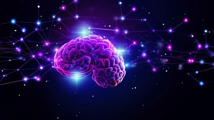 Artificial Intelligence Neural Networks Brain-Machine Concept Background